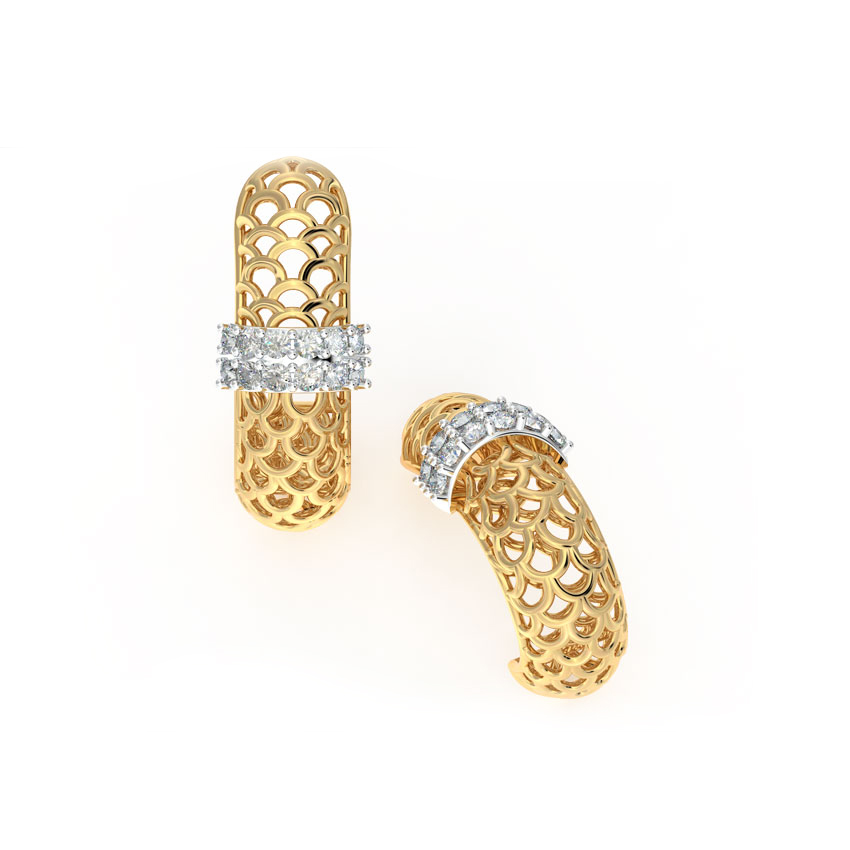 Classic Mesh Diamond Hoop Earrings Classic Mesh Diamond Hoop Earrings
