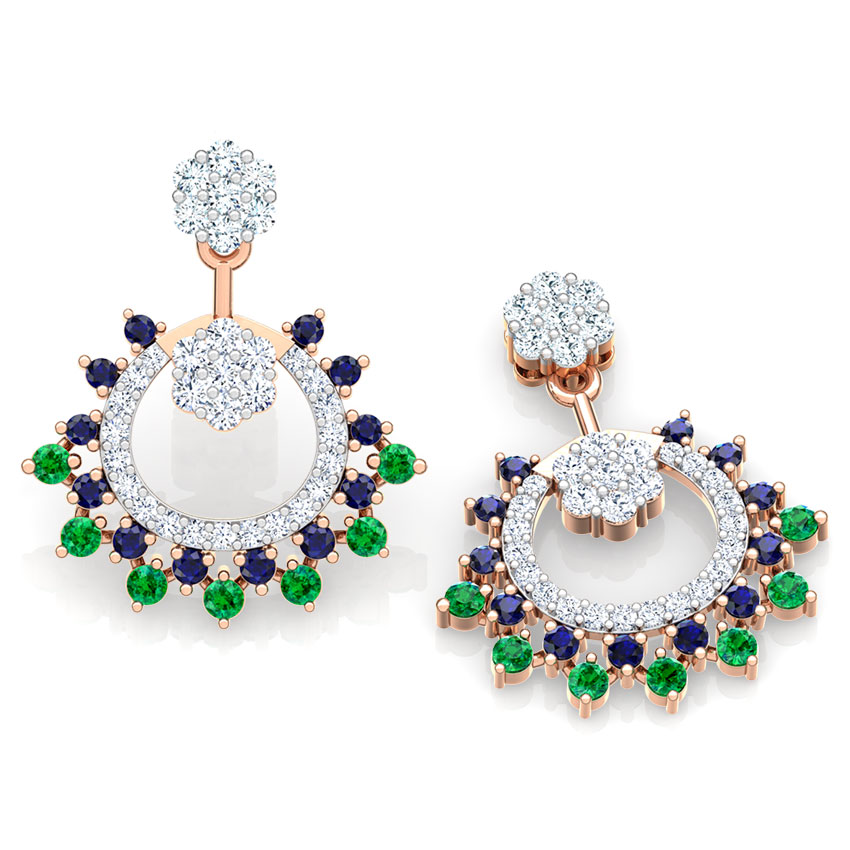 Advita Vibrant Gemstone Drop Earrings