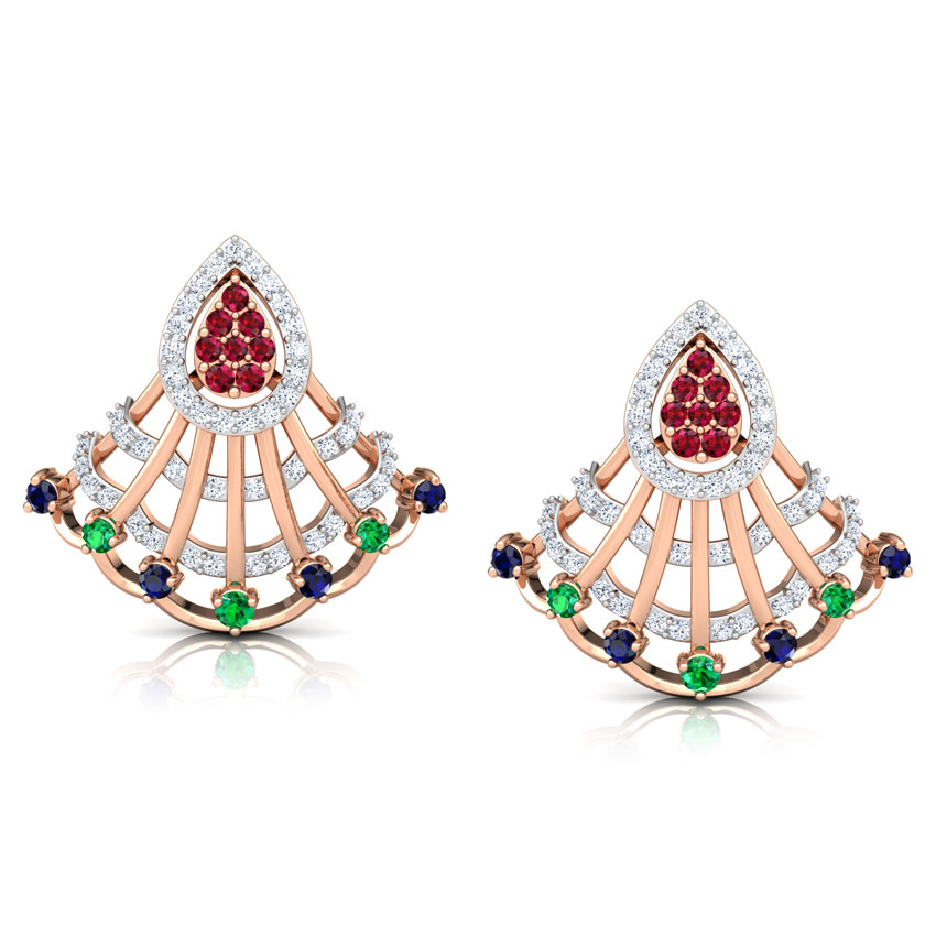 Advika Vibrant Gemstone Stud Earrings Advika Vibrant Gemstone Stud Earrings