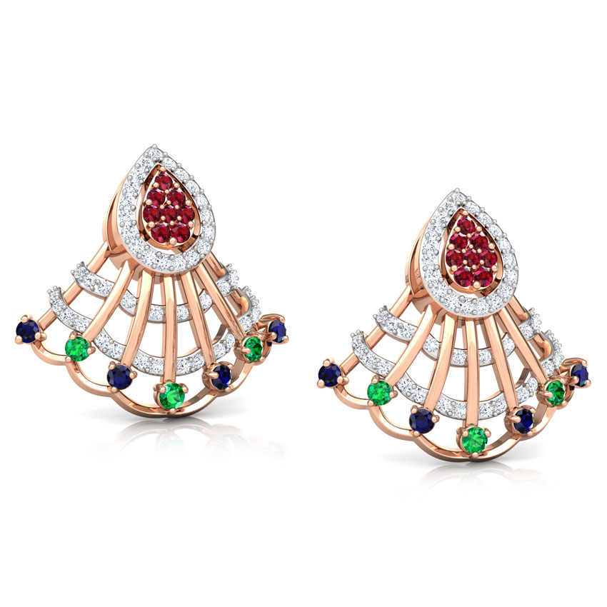 Advika Vibrant Gemstone Stud Earrings Advika Vibrant Gemstone Stud Earrings