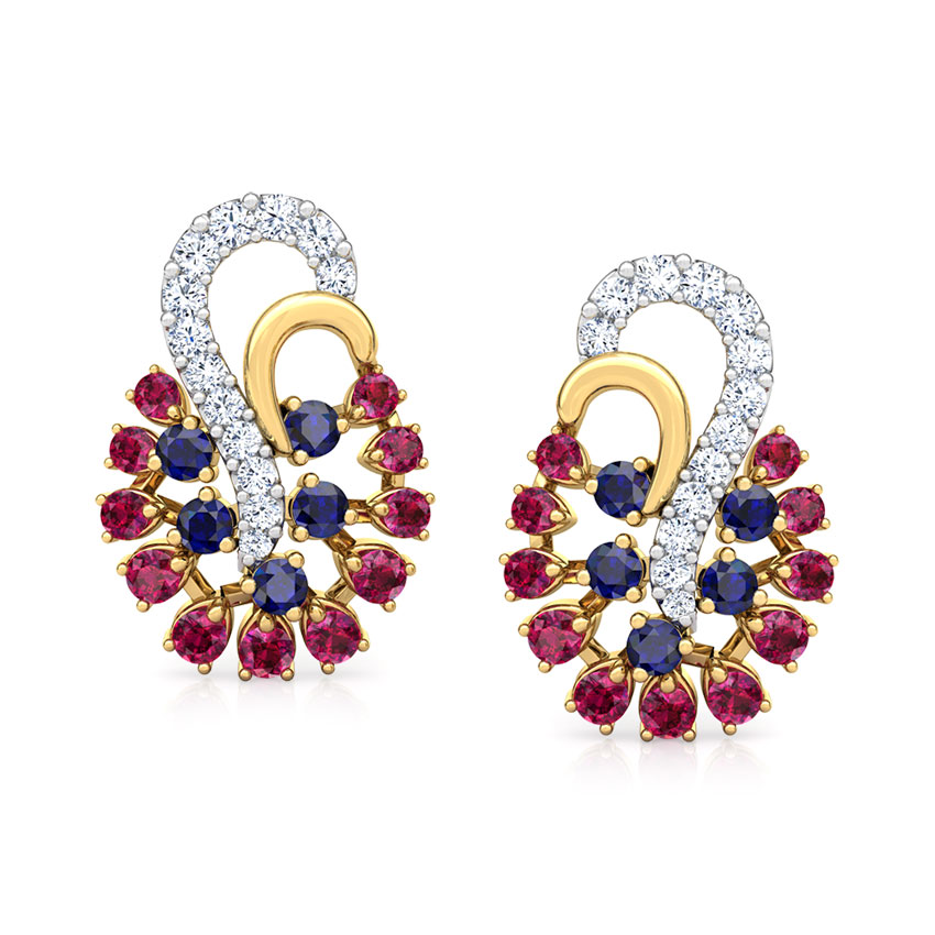 Mishti Vibrant Gemstone Stud Earrings
