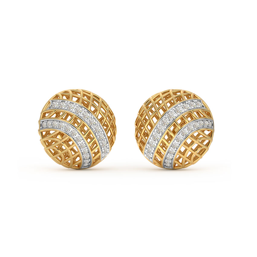 Checkered Mesh Stud Earrings