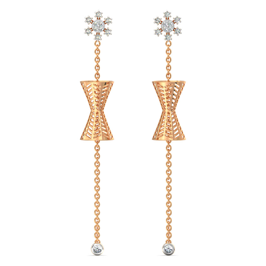 Snowflake Cutout Diamond Drop Earrings Snowflake Cutout Diamond Drop Earrings