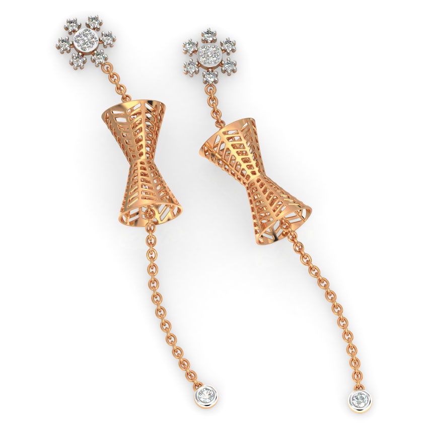 Snowflake Cutout Diamond Drop Earrings Snowflake Cutout Diamond Drop Earrings
