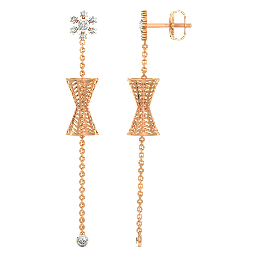 Snowflake Cutout Diamond Drop Earrings Snowflake Cutout Diamond Drop Earrings