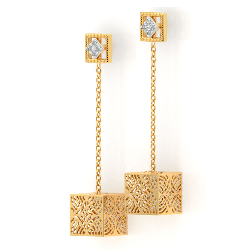Cube Cutout Drop Earrings