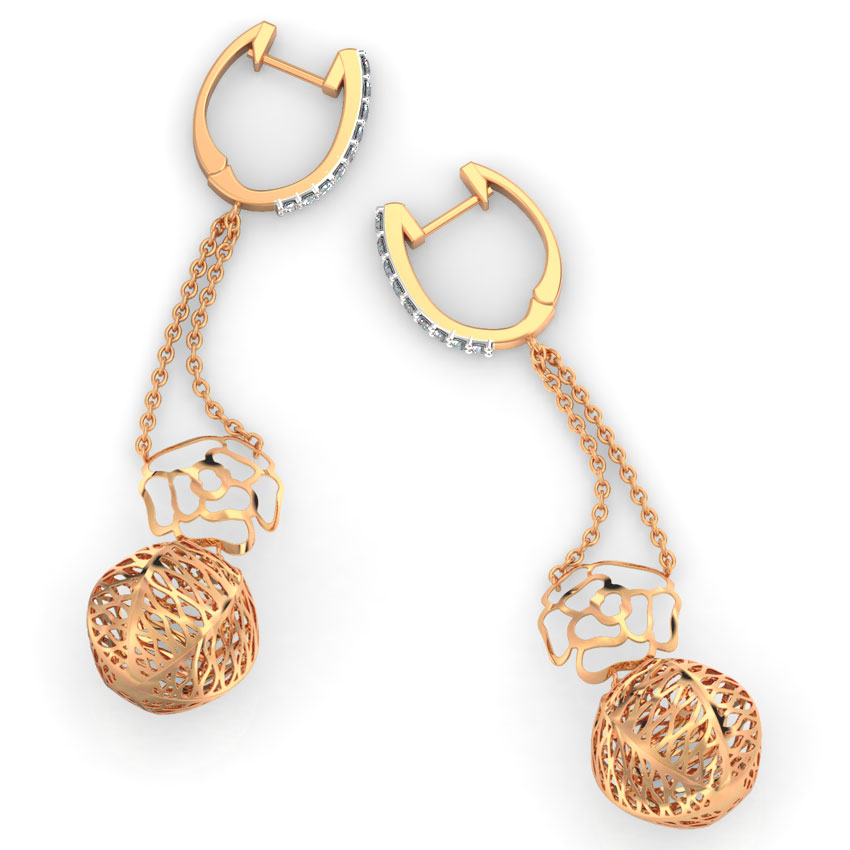 Rose Cutout Diamond Drop Earrings Rose Cutout Diamond Drop Earrings