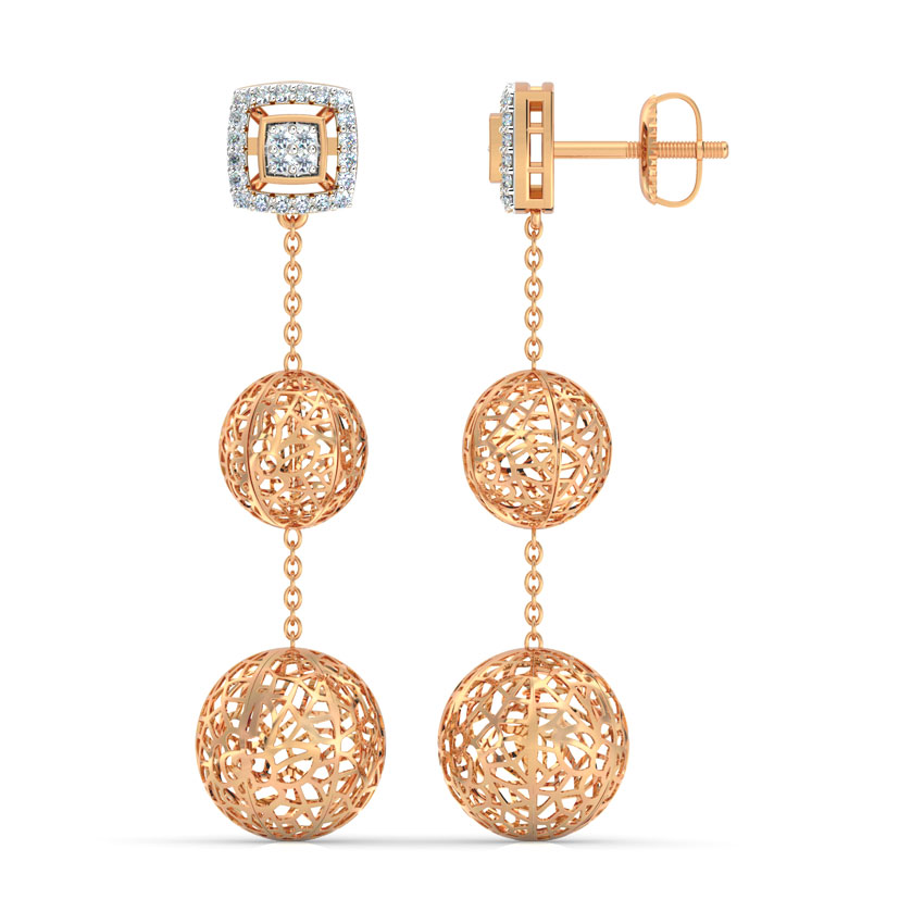 Orb Cutout Diamond Drop Earrings
