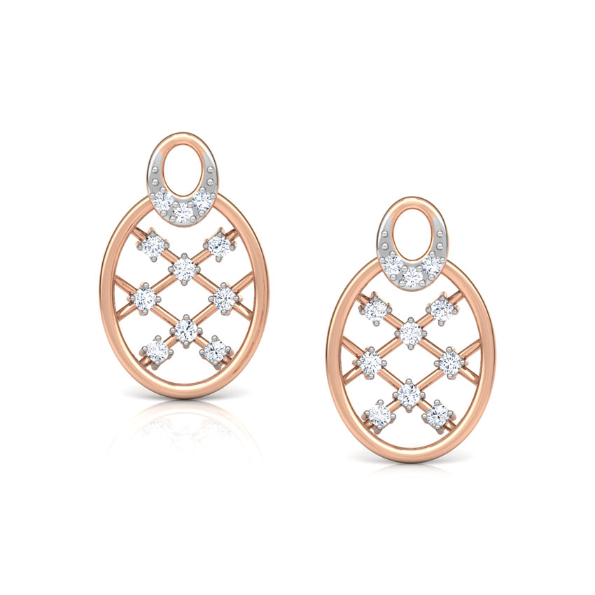 Lattice Diamond Stud Earrings