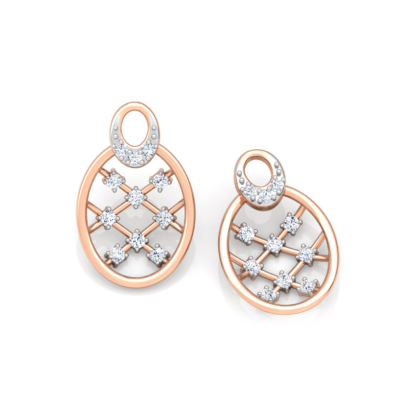 Lattice Diamond Stud Earrings