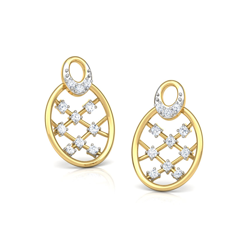 Lattice Diamond Stud Earrings
