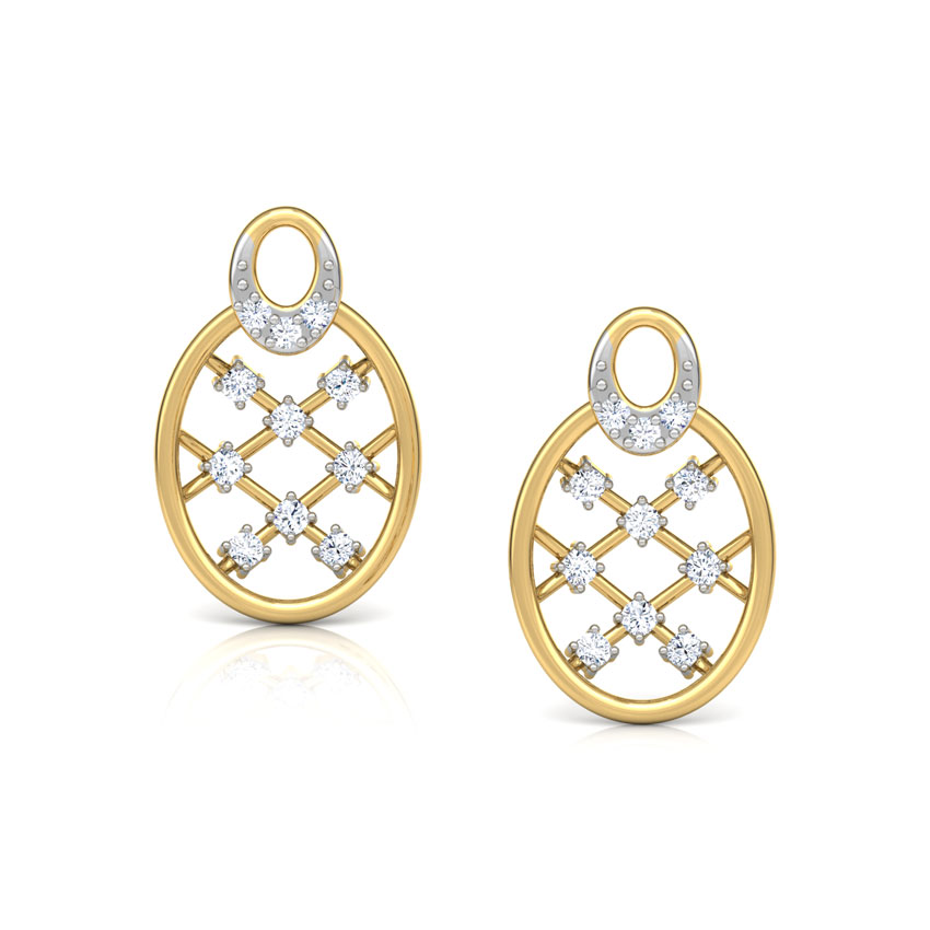 Lattice Diamond Stud Earrings