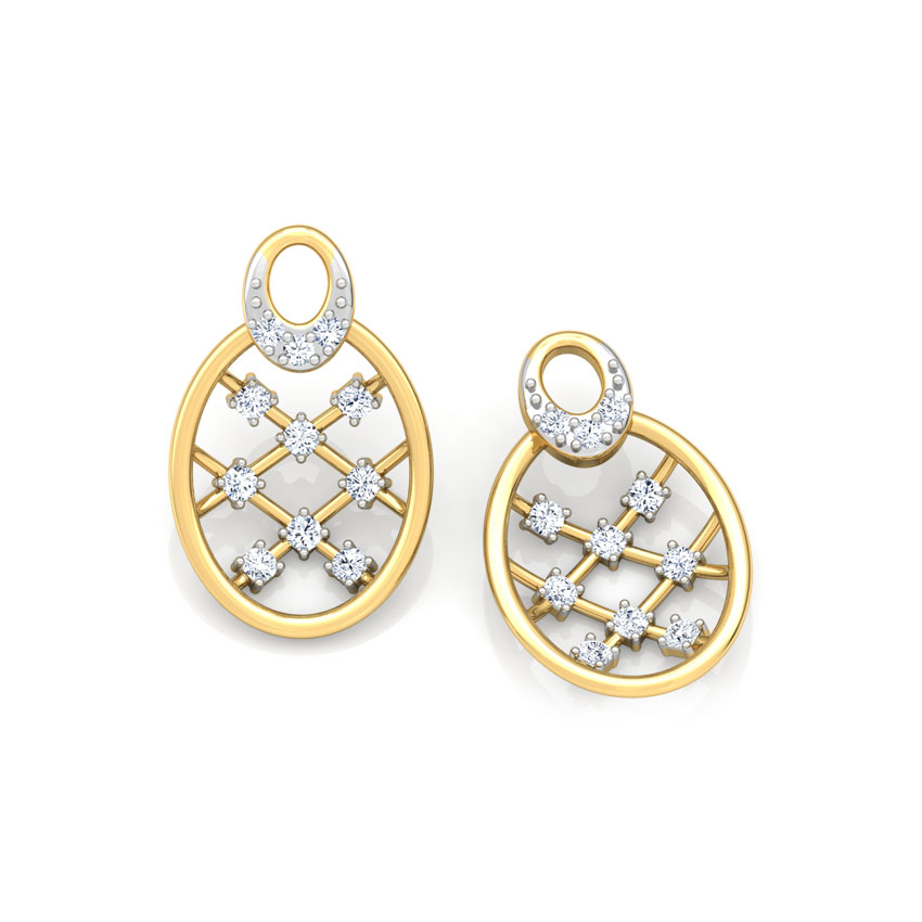 Lattice Diamond Stud Earrings