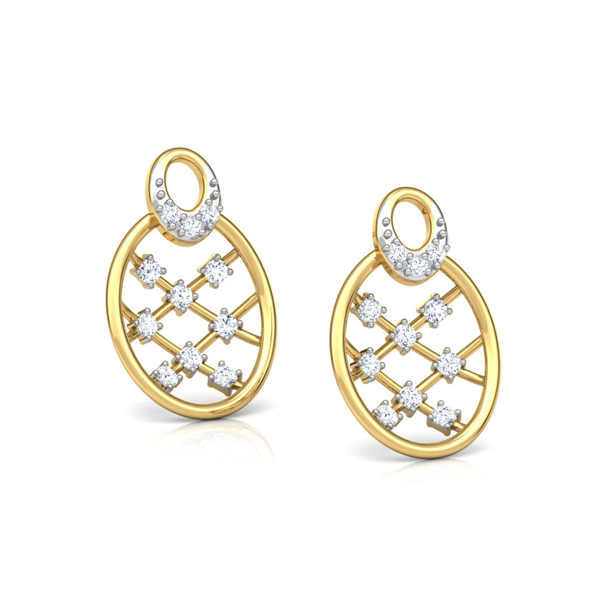 Lattice Diamond Stud Earrings