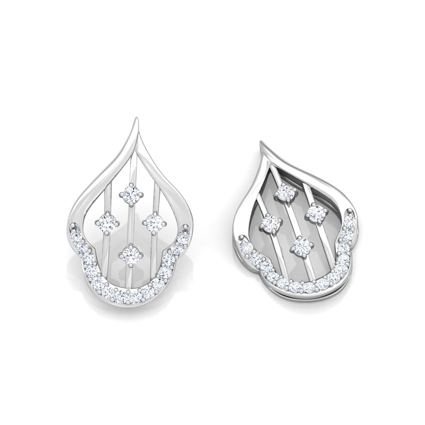 Contour Lattice Diamond Stud Earrings