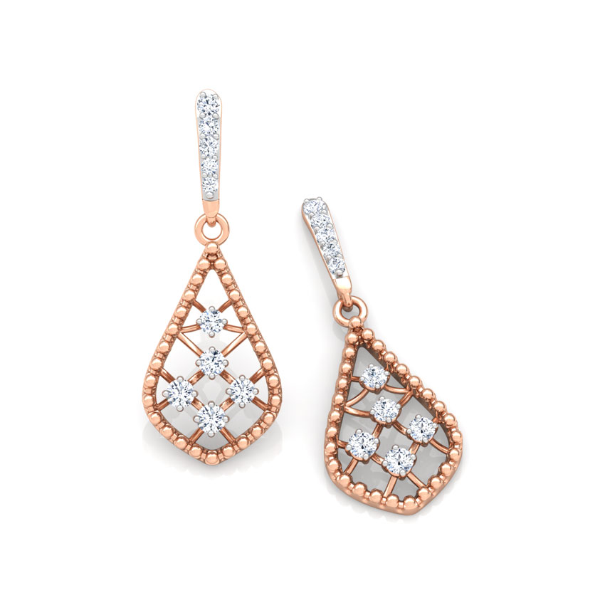 Miligrain Lattice Diamond Drop Earrings Miligrain Lattice Diamond Drop Earrings