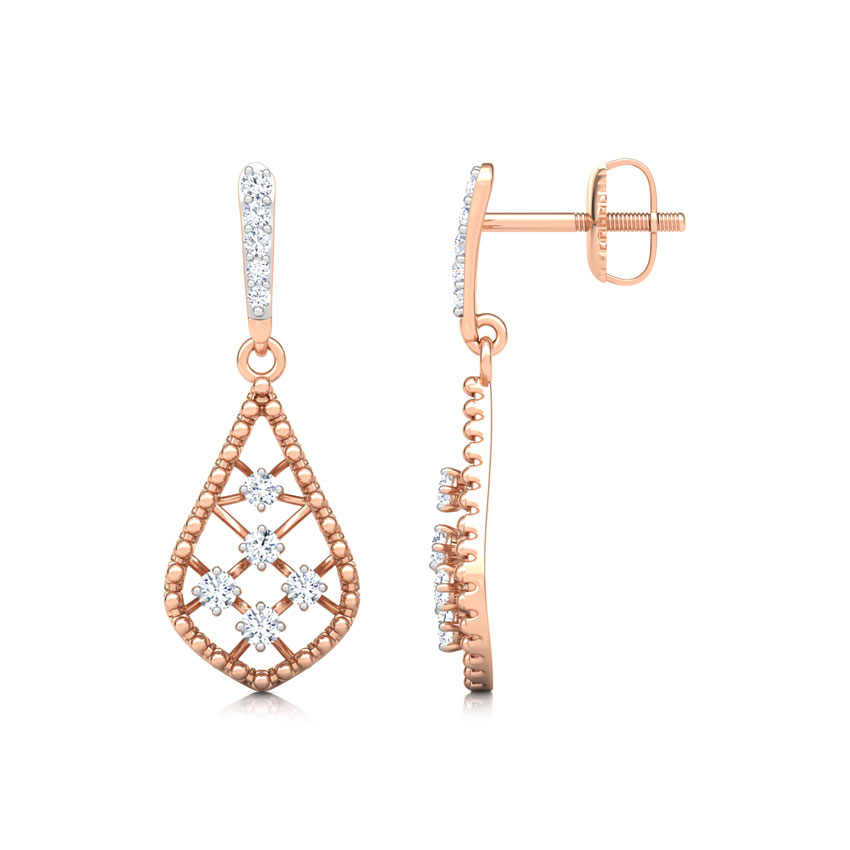 Miligrain Lattice Diamond Drop Earrings Miligrain Lattice Diamond Drop Earrings