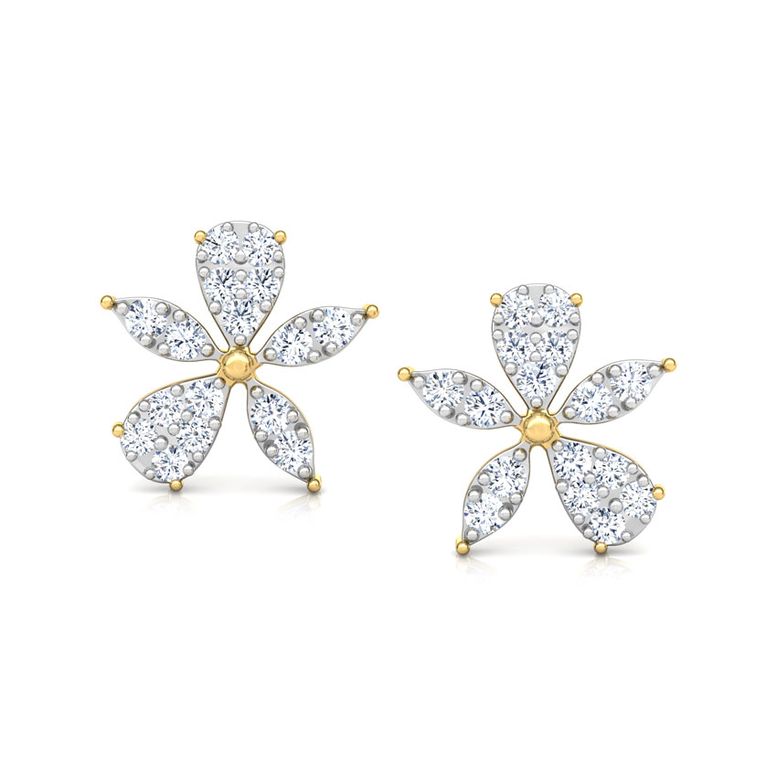 Asymmetric Bloom Diamond Stud Earrings Asymmetric Bloom Diamond Stud Earrings