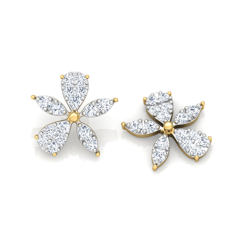 Asymmetric Bloom Diamond Stud Earrings Asymmetric Bloom Diamond Stud Earrings