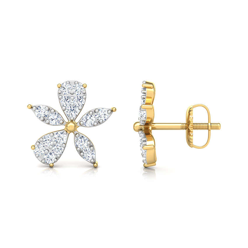 Asymmetric Bloom Diamond Stud Earrings Asymmetric Bloom Diamond Stud Earrings