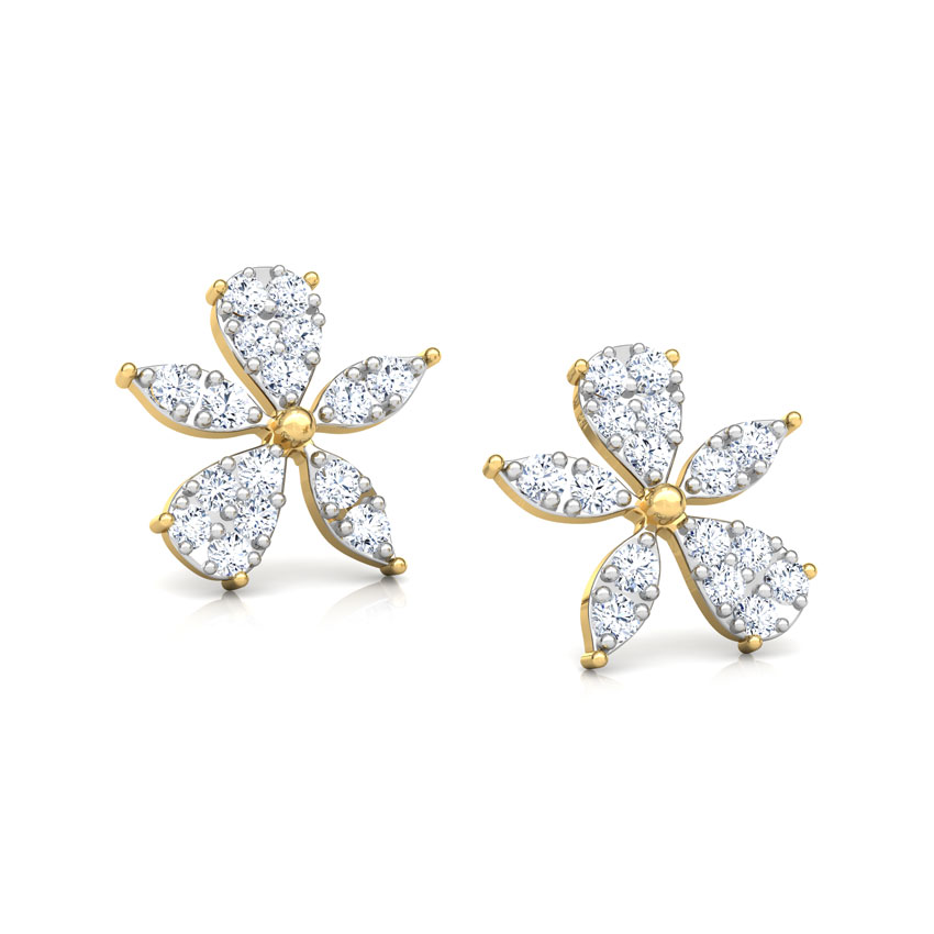 Asymmetric Bloom Diamond Stud Earrings Asymmetric Bloom Diamond Stud Earrings