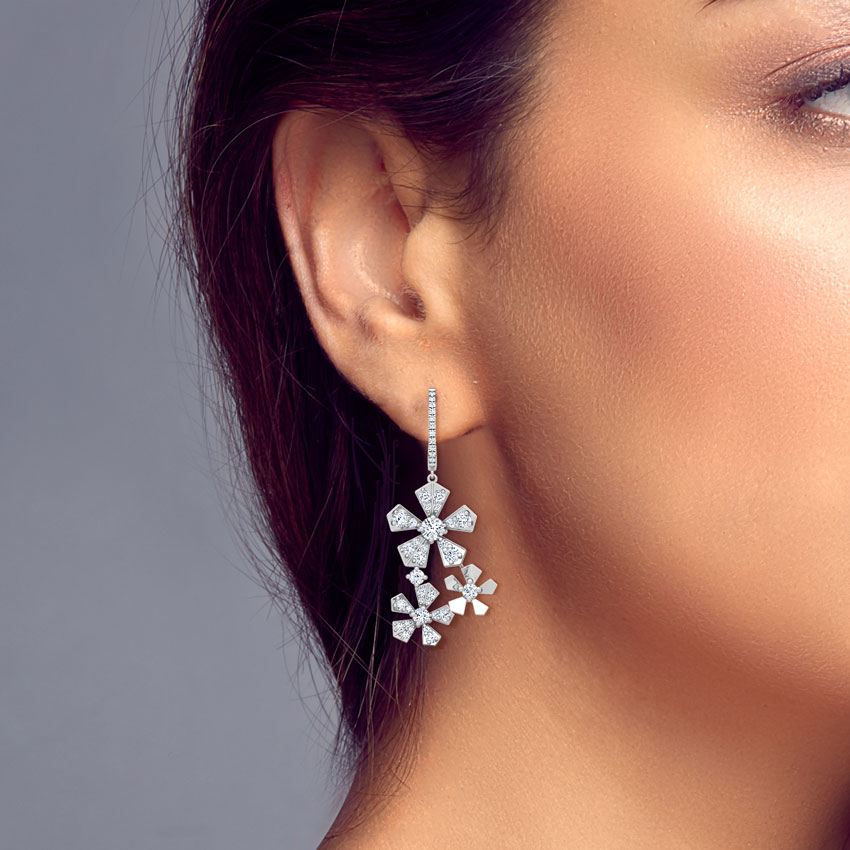 Bloom Cluster Diamond Drop Earrings Bloom Cluster Diamond Drop Earrings
