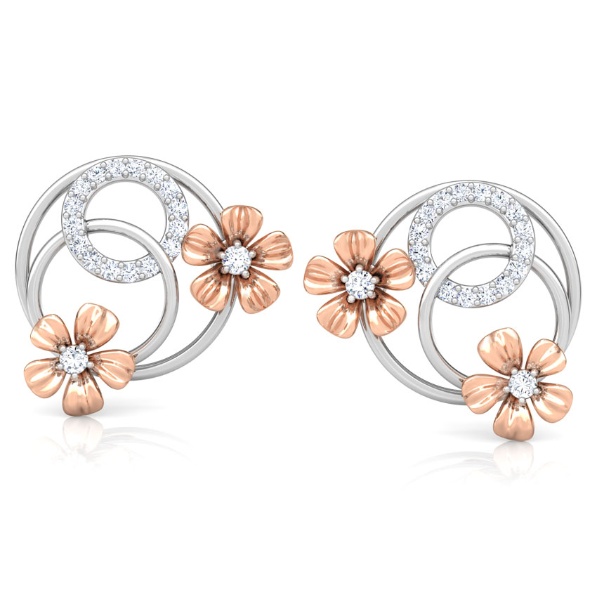 Overlay Blossom Diamond Stud Earrings