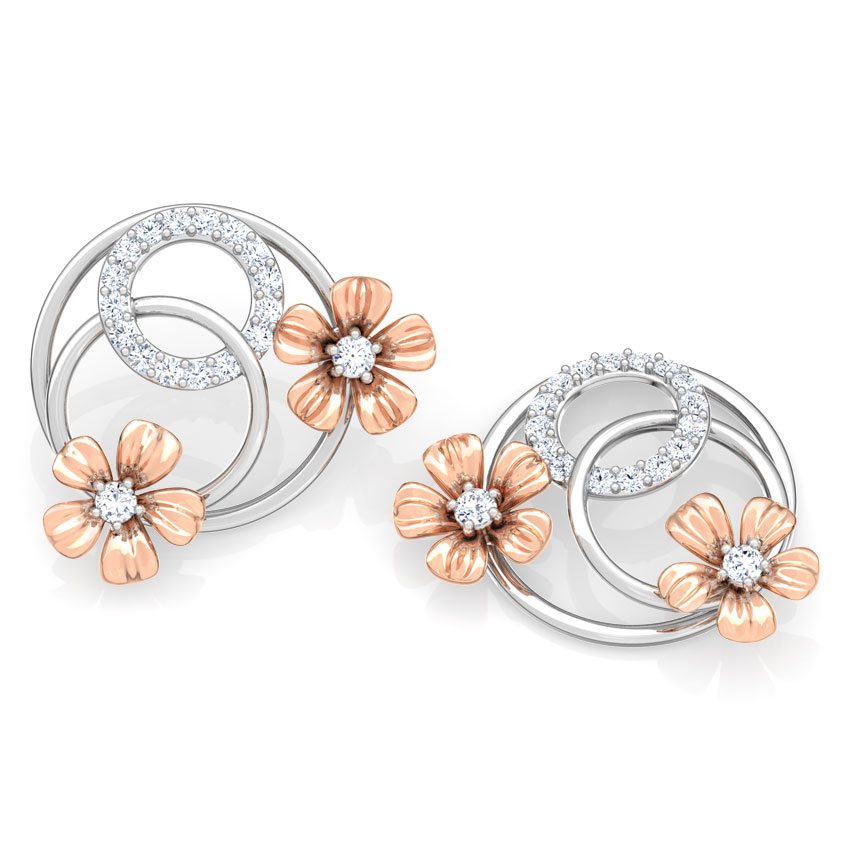 Overlay Blossom Diamond Stud Earrings