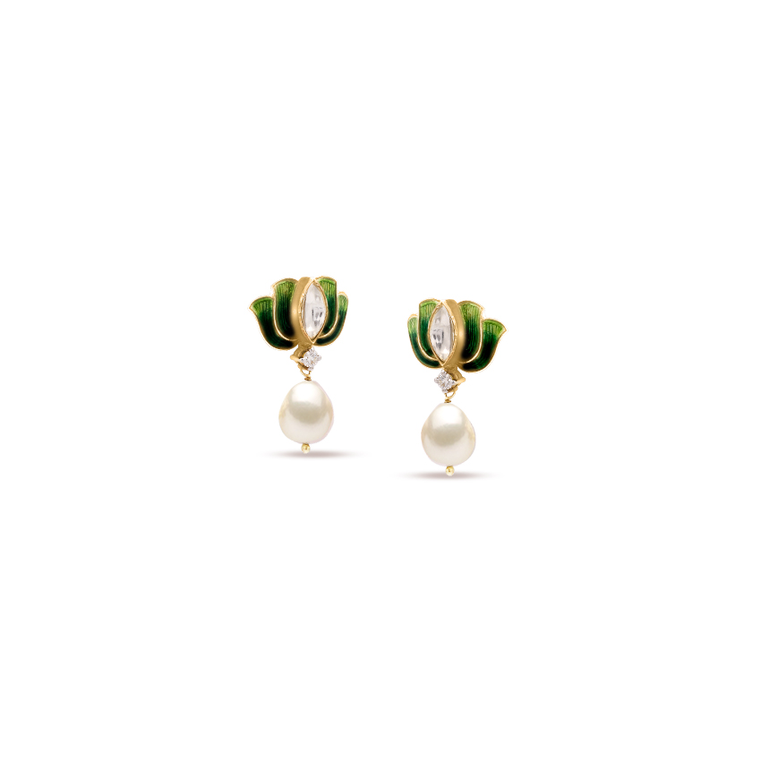 Petite Lotus Drop Earrings