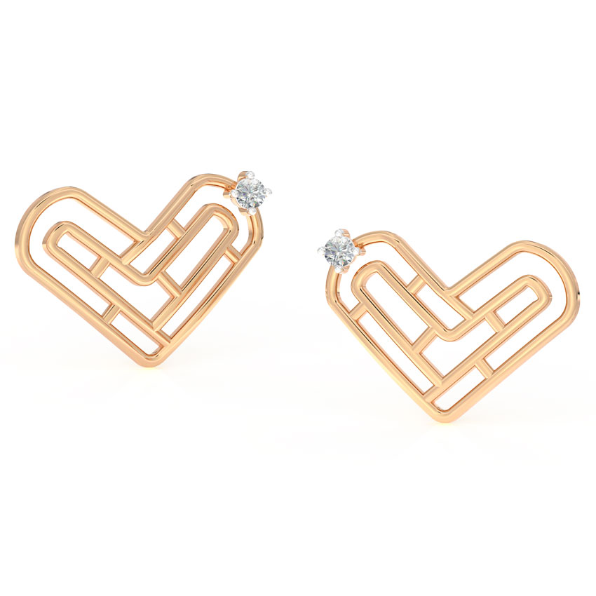 Maze Heart Stud Earrings