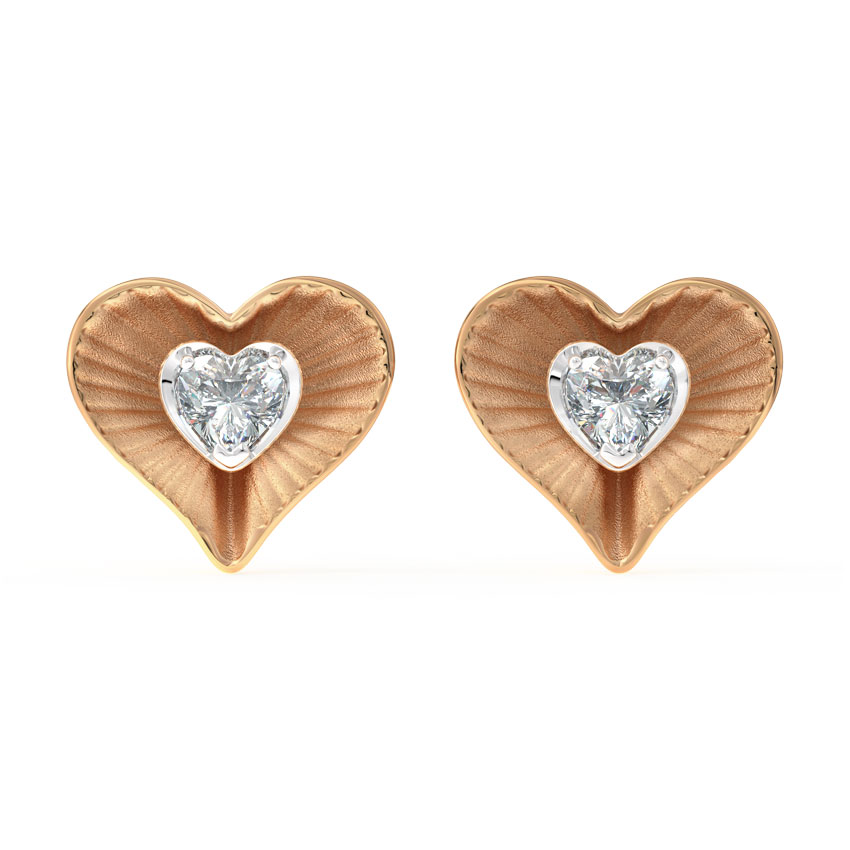 Heart Diamond Stud Earrings Heart Diamond Stud Earrings