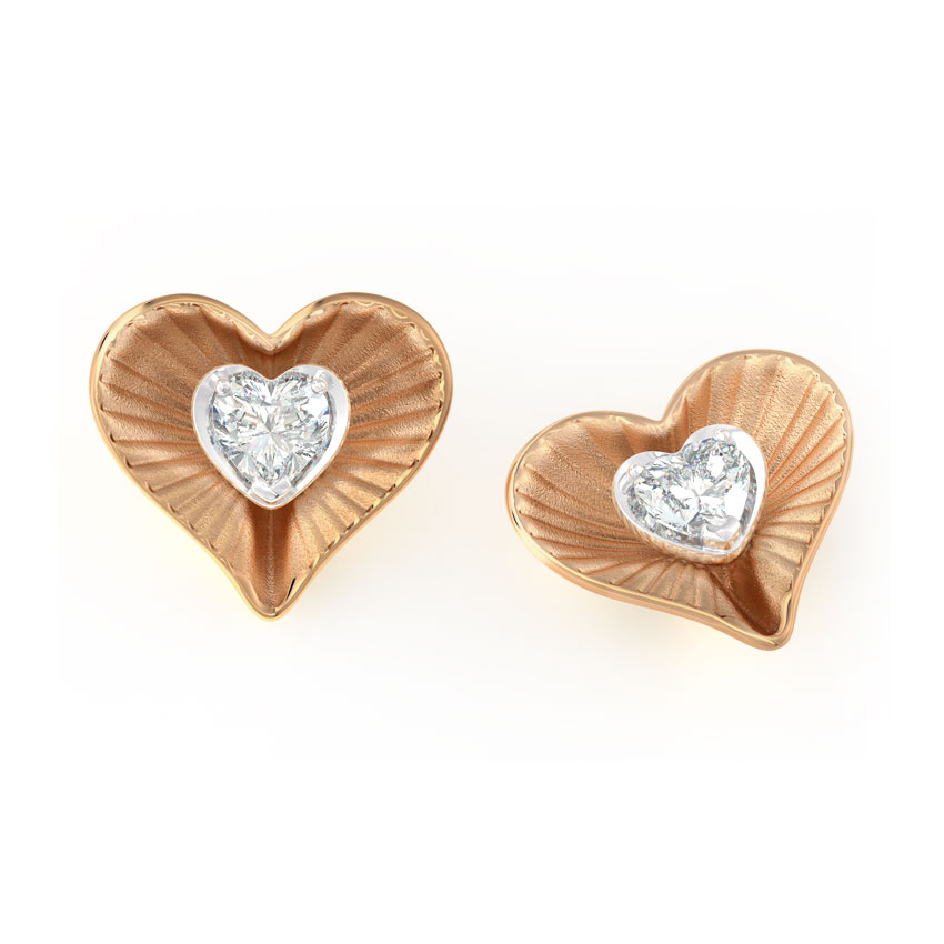 Heart Diamond Stud Earrings Heart Diamond Stud Earrings