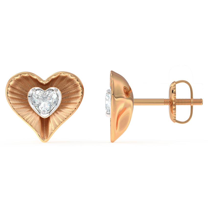 Heart Diamond Stud Earrings Heart Diamond Stud Earrings