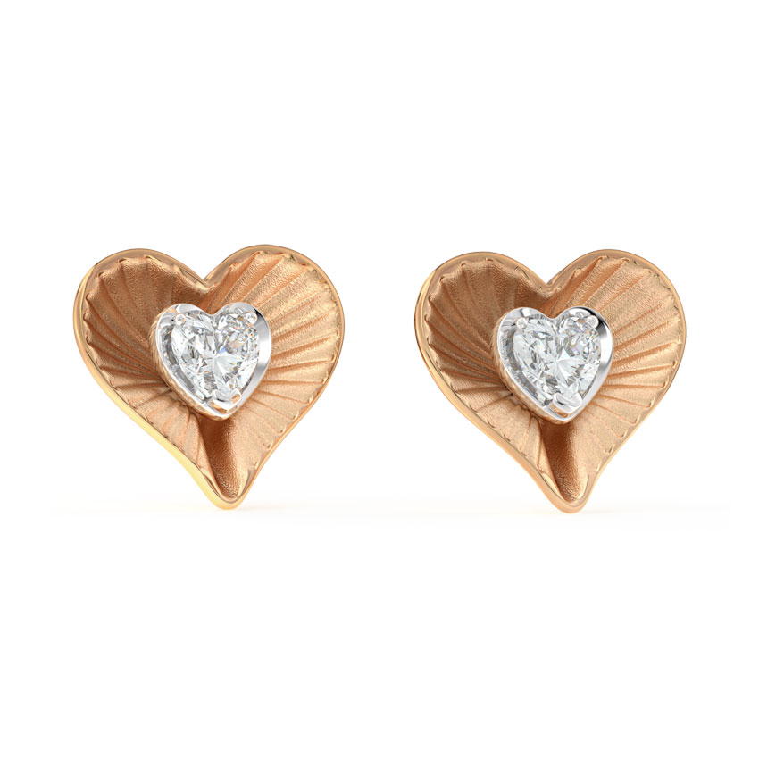 Heart Diamond Stud Earrings Heart Diamond Stud Earrings