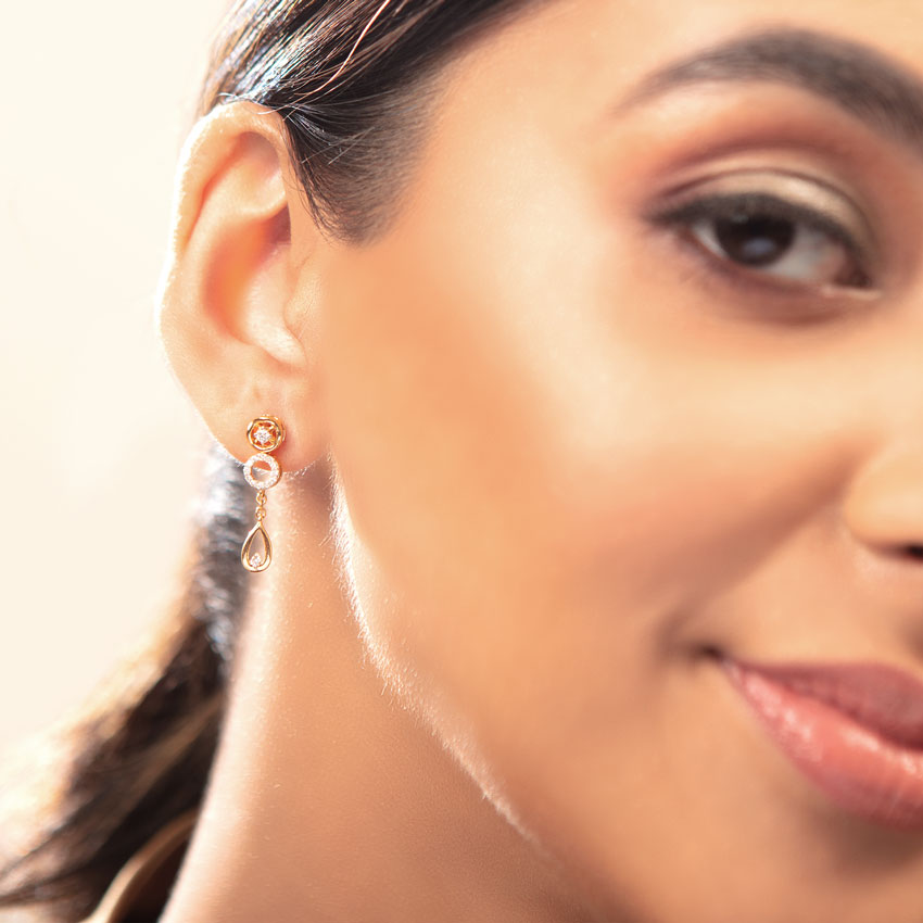 Shelly Orb Diamond Drop Earrings