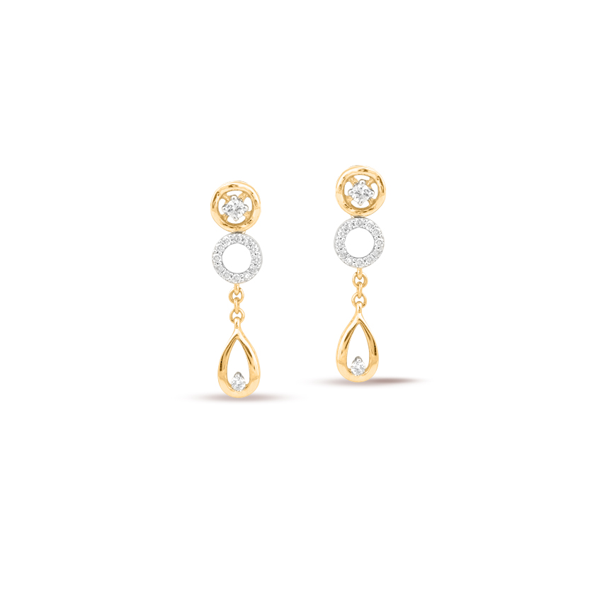 Shelly Orb Diamond Drop Earrings
