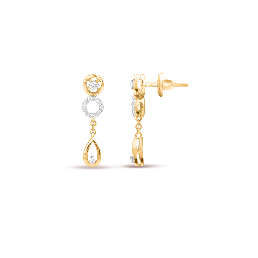 Shelly Orb Diamond Drop Earrings