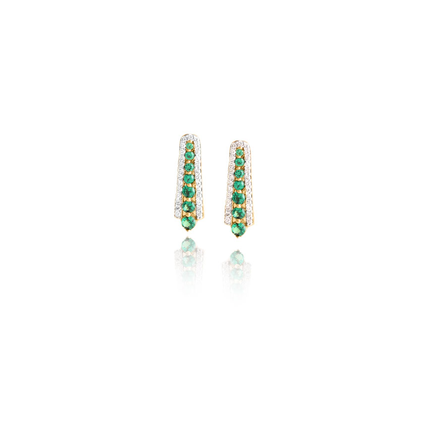Diamond,Gemstone Earrings 18 Karat Rose Gold Idaya Classic Gemstone Hoop Earrings