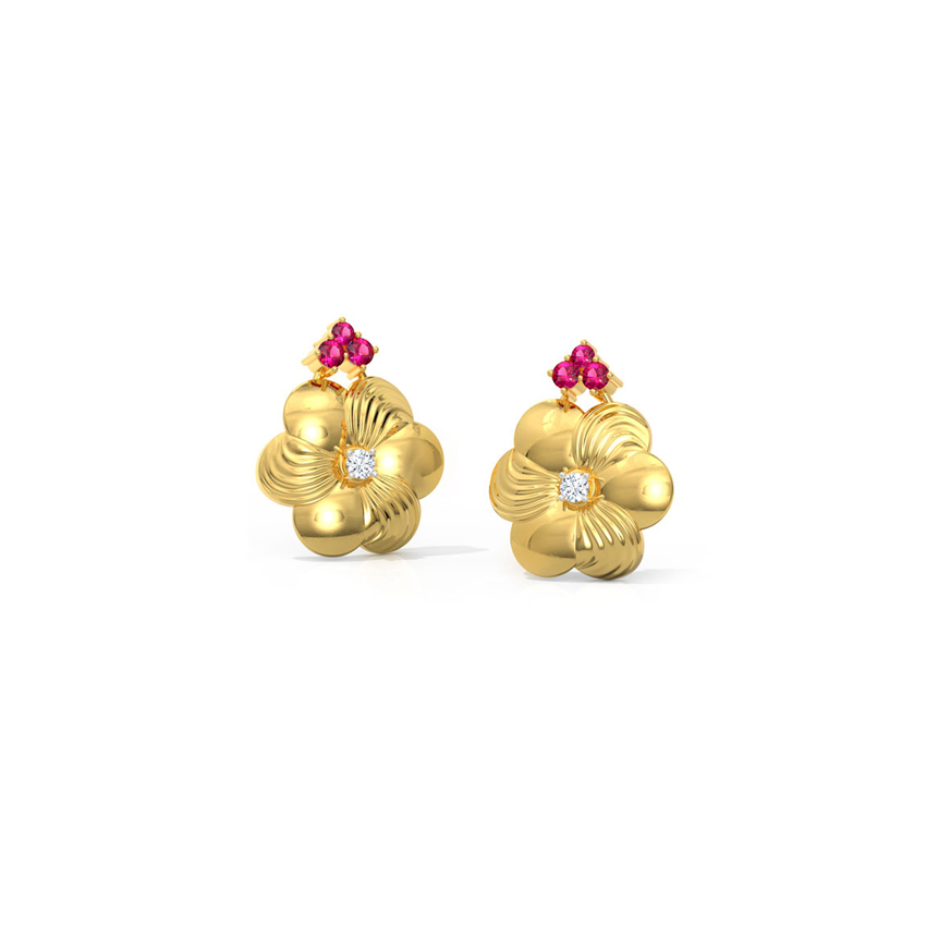 Brushed Floret Stud Earrings