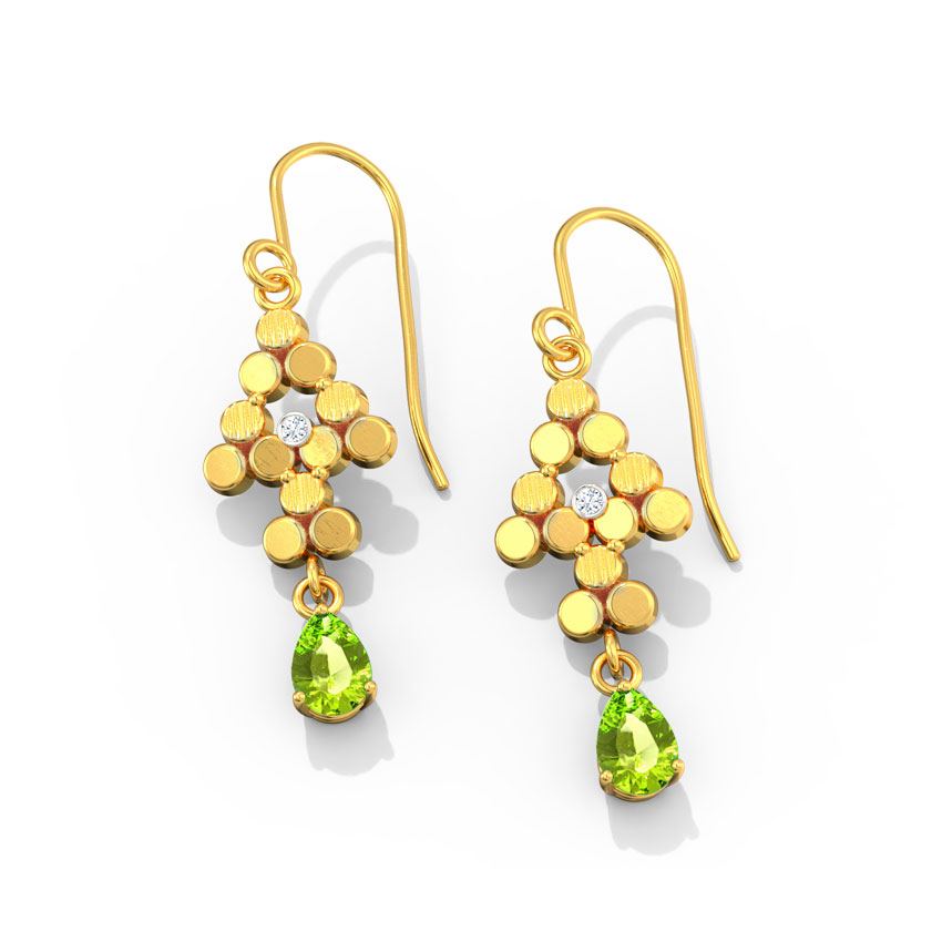 Hex Gemstone Drop Earrings