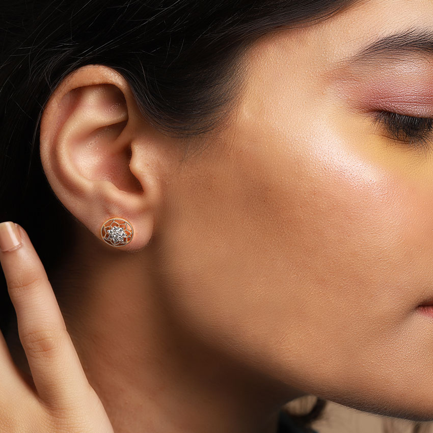 Sunshine Glitter Diamond Stud Earrings