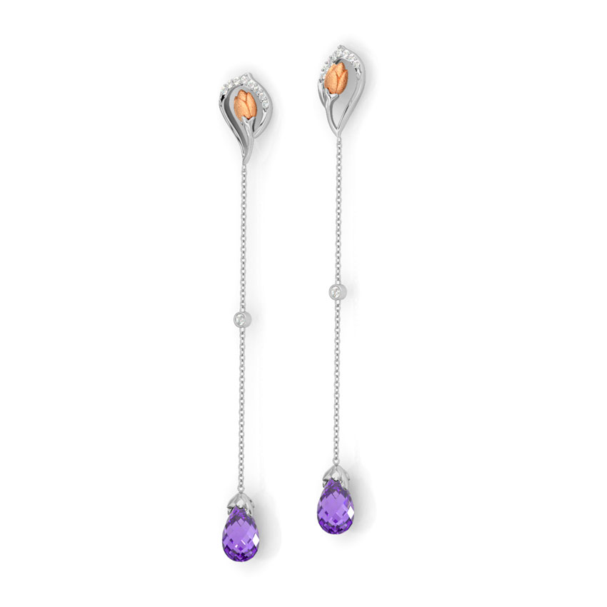Sleek TulipGemstone Drop Earrings Sleek TulipGemstone Drop Earrings