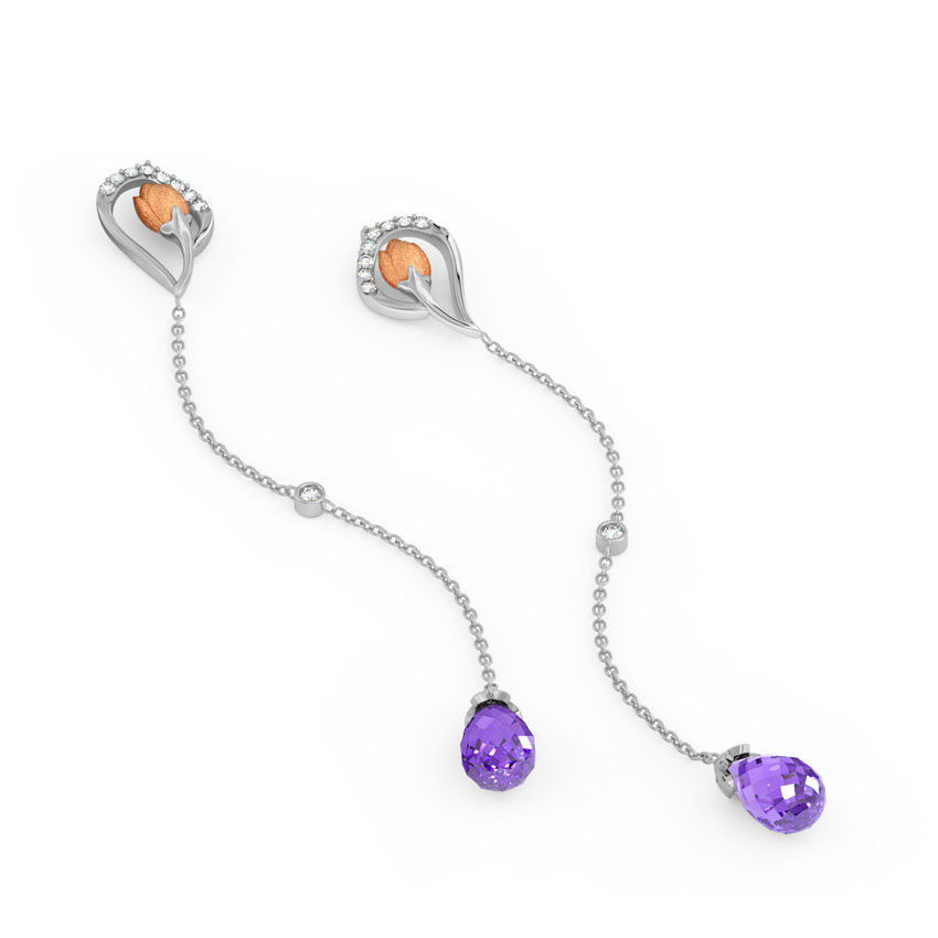Sleek TulipGemstone Drop Earrings Sleek TulipGemstone Drop Earrings