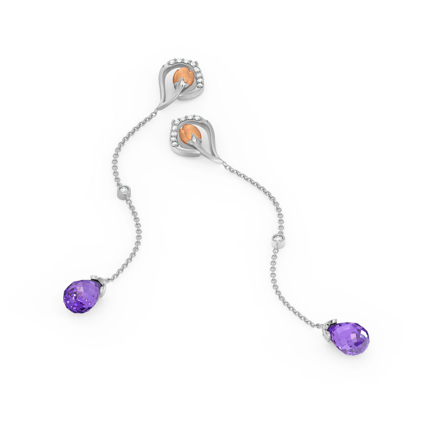 Sleek TulipGemstone Drop Earrings Sleek TulipGemstone Drop Earrings