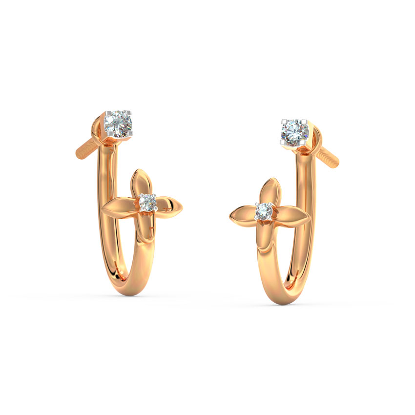 Minimal Floret Diamond Ear Jacket Minimal Floret Diamond Ear Jacket
