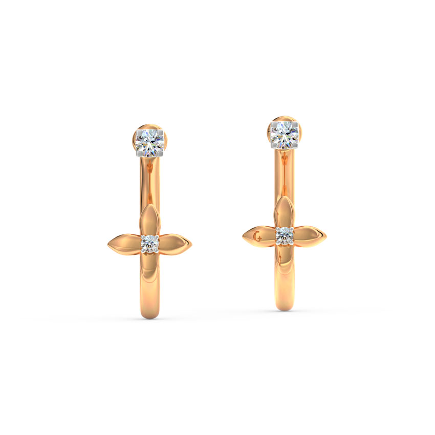 Minimal Floret Diamond Ear Jacket Minimal Floret Diamond Ear Jacket