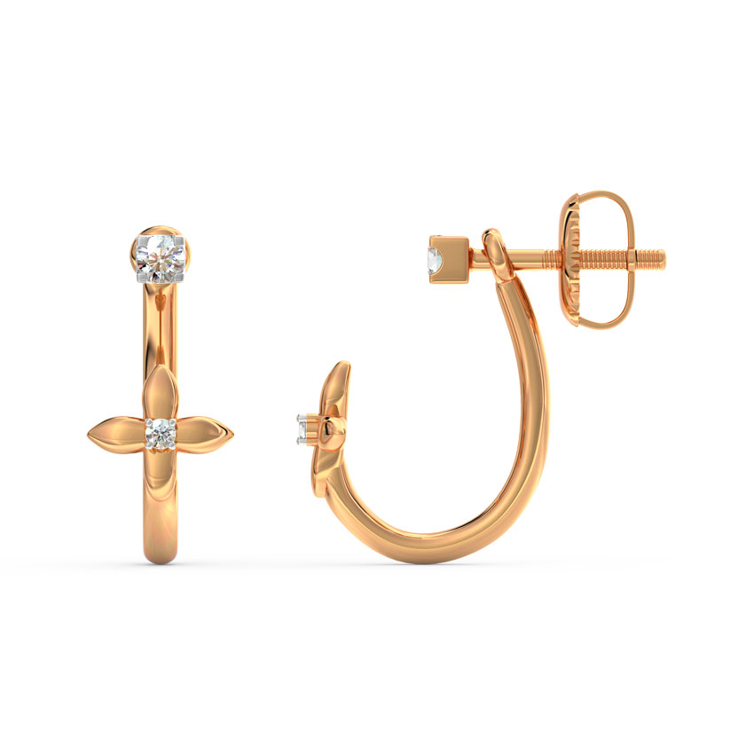 Minimal Floret Diamond Ear Jacket Minimal Floret Diamond Ear Jacket