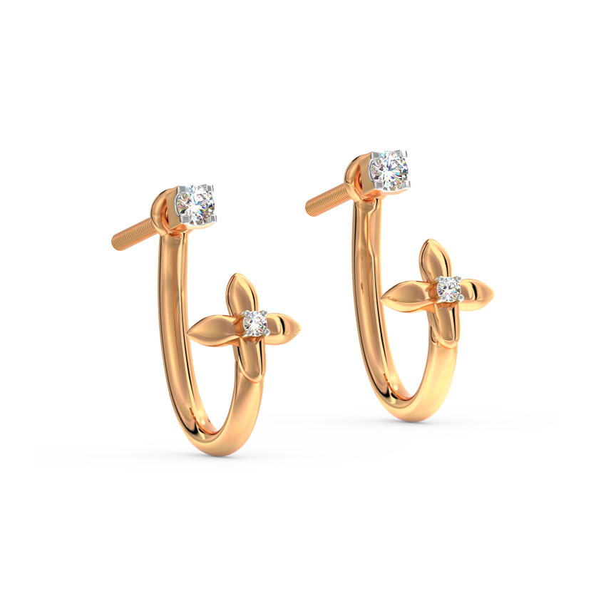 Minimal Floret Diamond Ear Jacket Minimal Floret Diamond Ear Jacket