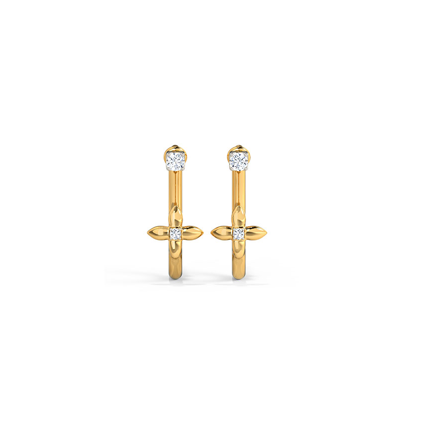 Minimal Floret Diamond Ear Jacket