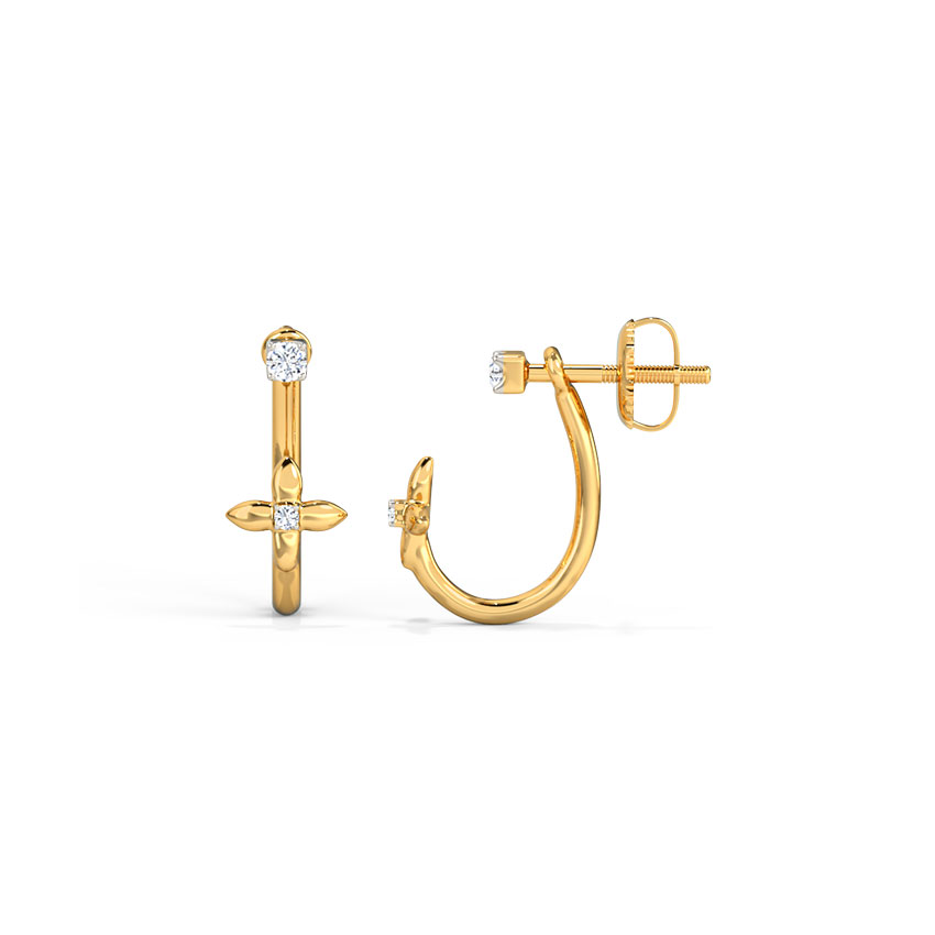 Minimal Floret Diamond Ear Jacket